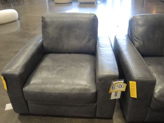 Rutherford Home Matera Shale Leather Swivel Chair - Gray | Armchair