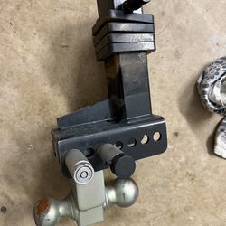 Adjustable Trailer Hitch, 4 Inch Drop Hitch Ball Mount, 20,000 LBS GTW, 2" & 2-5/16" Ball Hitch, Tow Hitch for Heavy Duty Truck with Double Hitch Lock