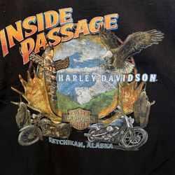 Vintage Harley-Davidson Inside Passage Ketchikan Alaska T-Shirt - 3XL Excellent Condition! 🏍️🦅