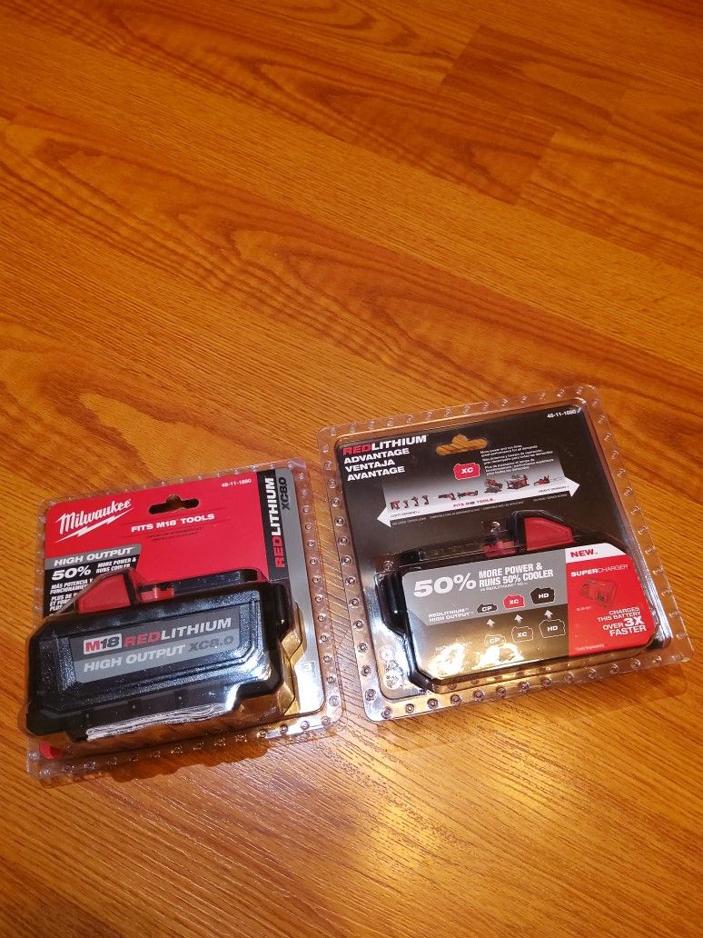 2 Milwaukee Tool M18 XC8.0 Batteries