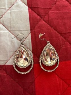 Crystal Teardrop Drop Earrings