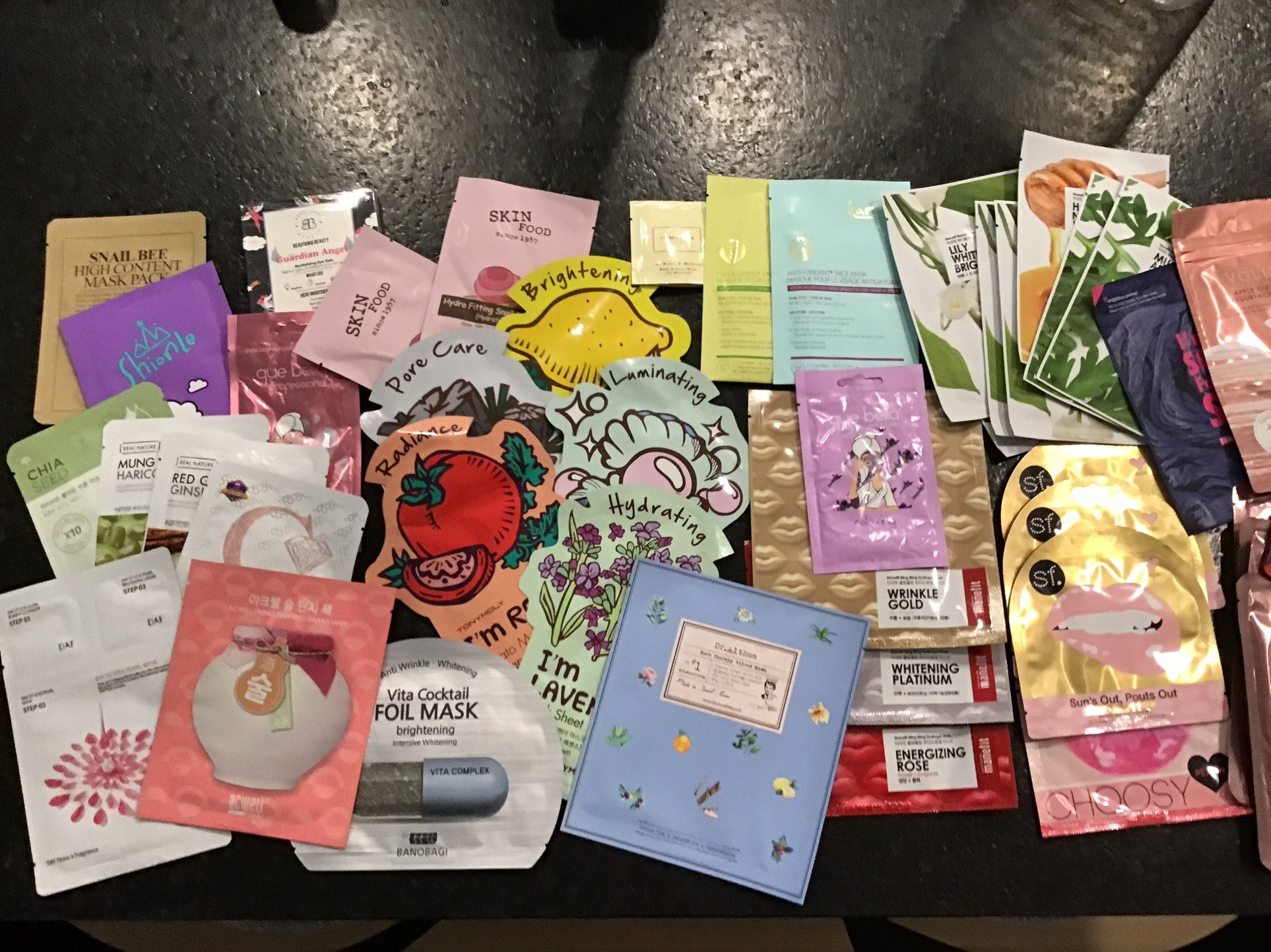 LOT of 43 Facial MASKS ~ Sleepover Fun Bachelorette Party Teacher Rewards ~ Made in Korea