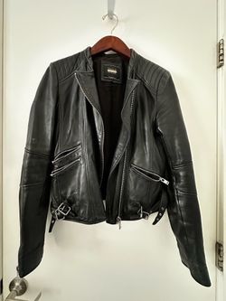 Leather biker jacket