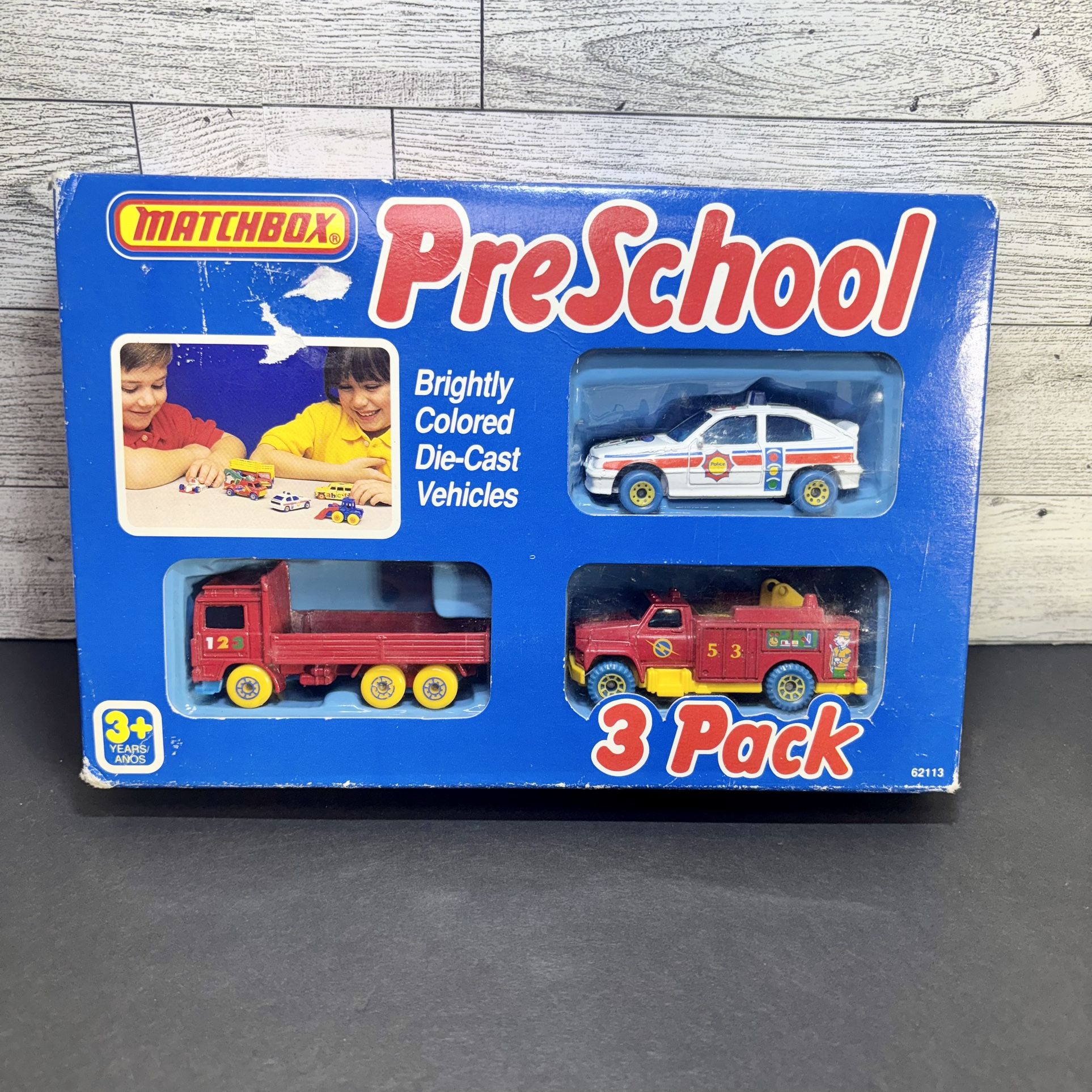 Matchbox 1990 Vintage PreSchool Colors 3 Vehicle Set NIB/SEALED