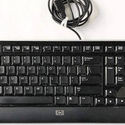 Slim HP Black Wired Keyboard KU-0841