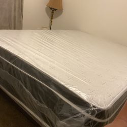 Queen Pillowtop Mattress and box spring new in plastic free delivery in Atlanta