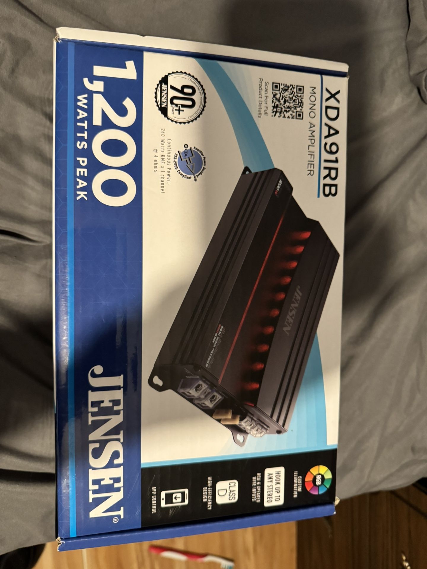 Jensen XDA91RB Class-D Mono Amplifier with 240 Watts x 1 RMS,1200 Watts Peak Power, New