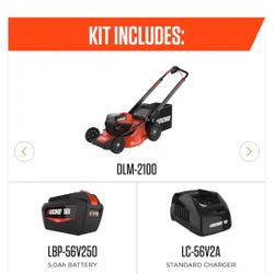‼️ ‼️ 21 in. 56-Volt Cordless Battery Walk Behind Push Lawn Mower with 5.0 Ah Battery and Standard Char