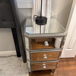 Mirror Nightstands / 3 Drawer Bed Side Tables 