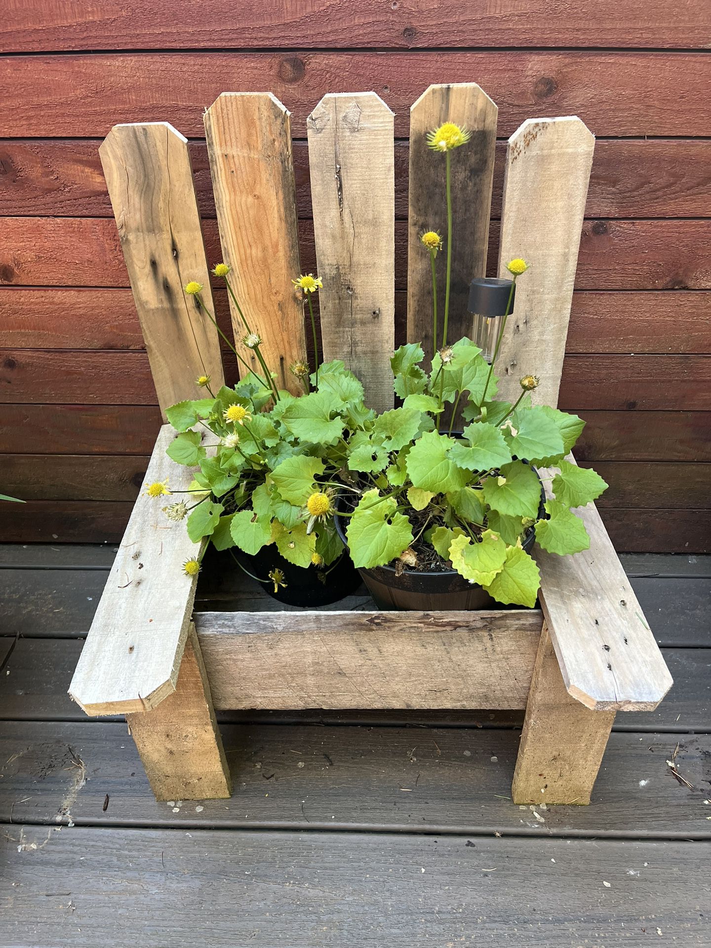 Reclaimed Wood Flower Pot Chair 