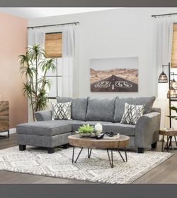 Grey Reverse Chase Sectional