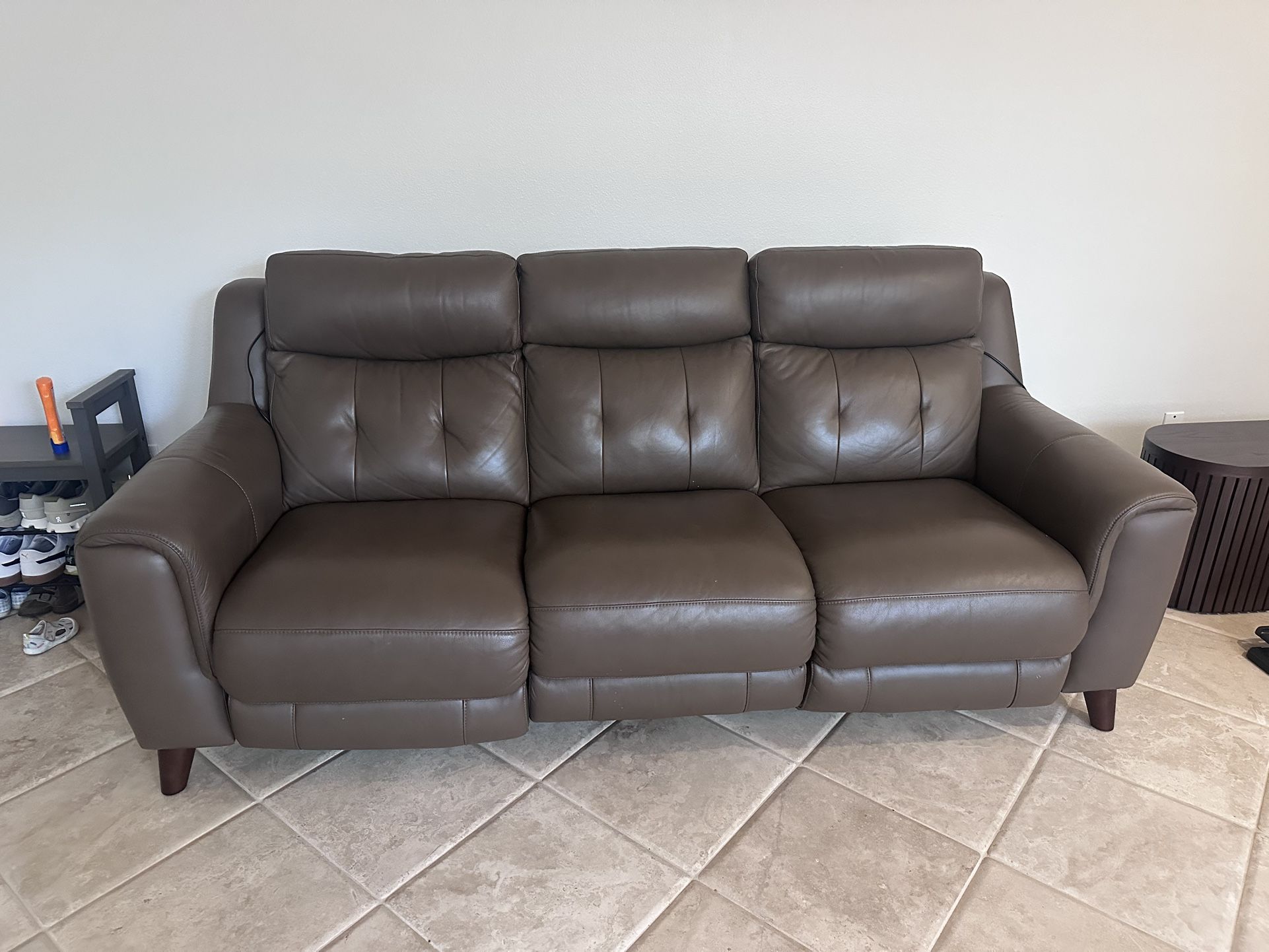 Brown Leather Recliner Couch