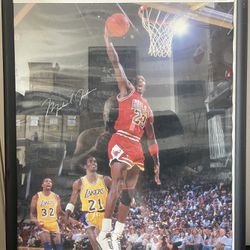 Vintage Michael Jordan Poster In Frame