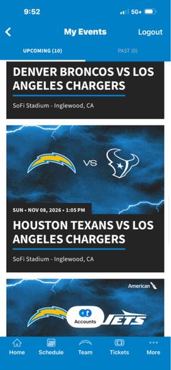 Chargers Vs Texan - 11/08/26