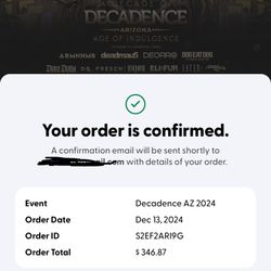 Decadence AZ tickets