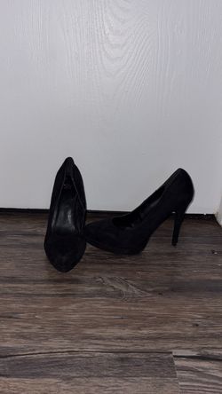 Black suede heels