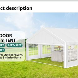 20x30 Party Tent Heavy Duty, Galvanized Wedding Tent, Event Shelter for Parties, Large Outdoor Gazebo with Removable Sidewall & Built-in Sandba