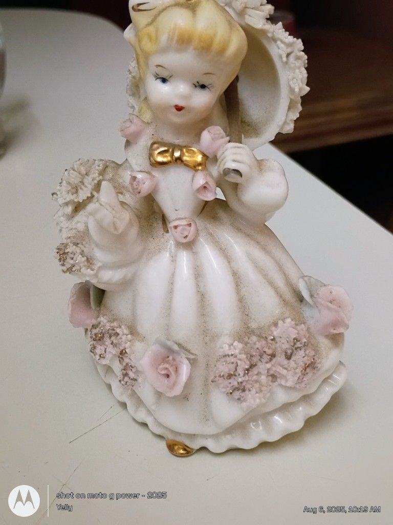 Vintage Victorian Girl W Parasol