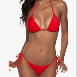 Small Women Two Piece Swimsuit Halter String Triangle Bikini Set 