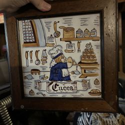 Vintage Italian Tile Art Framed 