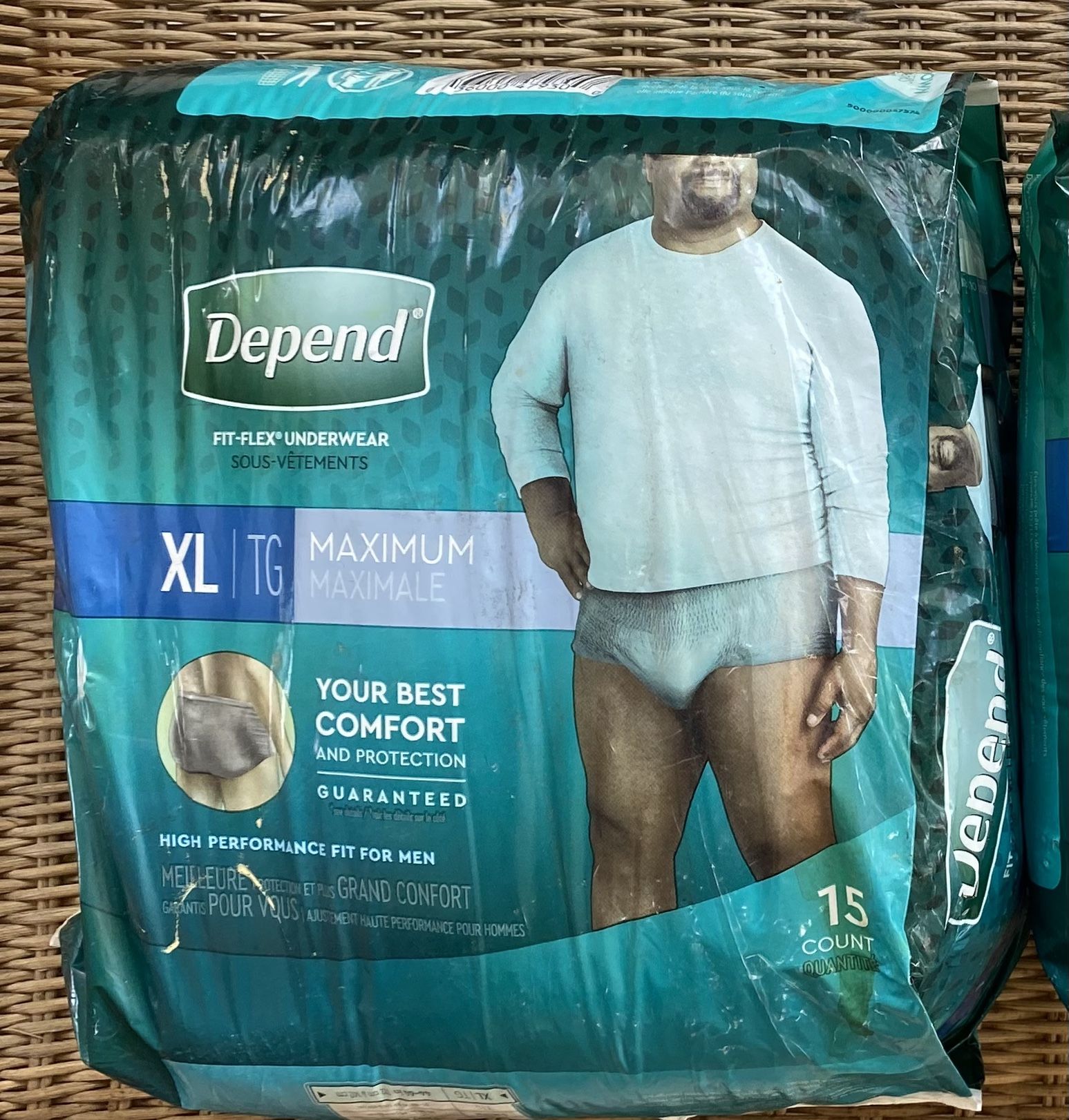 Depend Fit-Flex Underwear For Men-XL -Maximum Absorbency-15 Count