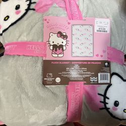 Valentines Twin hello Kitty Blanket