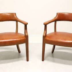 CLASSIC LEATHER Mid 20th Century Leather Game Armchairs - Pair