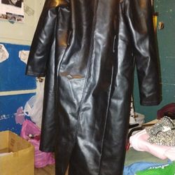 Leather Long Jacket Size Small