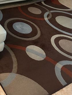 Brown Abstract Circle Pattern Area Rugs (2)