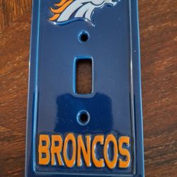 Denver Broncos ceramic  light switch wall plate. 