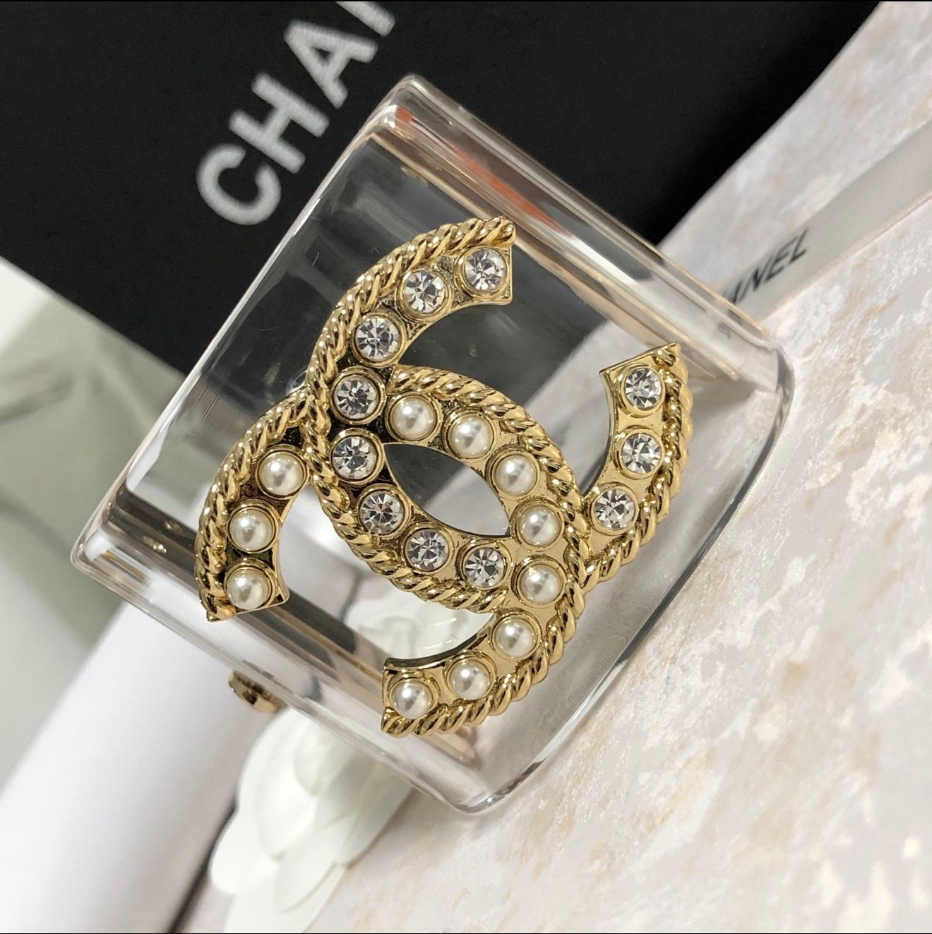 Channel Transparent Cuff Bracelet