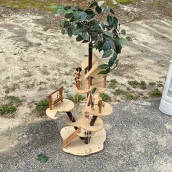 Melissa and Doug Wood Treehouse Play Set toy w/ 5 Platforms & Accessories 