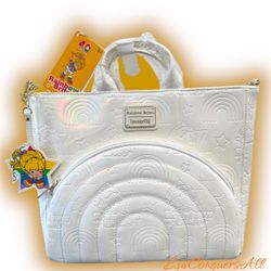 Loungefly Rainbow Brite Iridescent Convertible Backpack & Tote Crossbody Bag