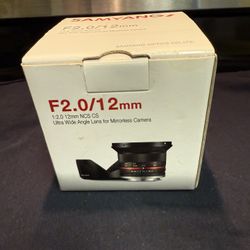 Samyang F2 / 12mm Original Lens Box. No Lens Box Only.