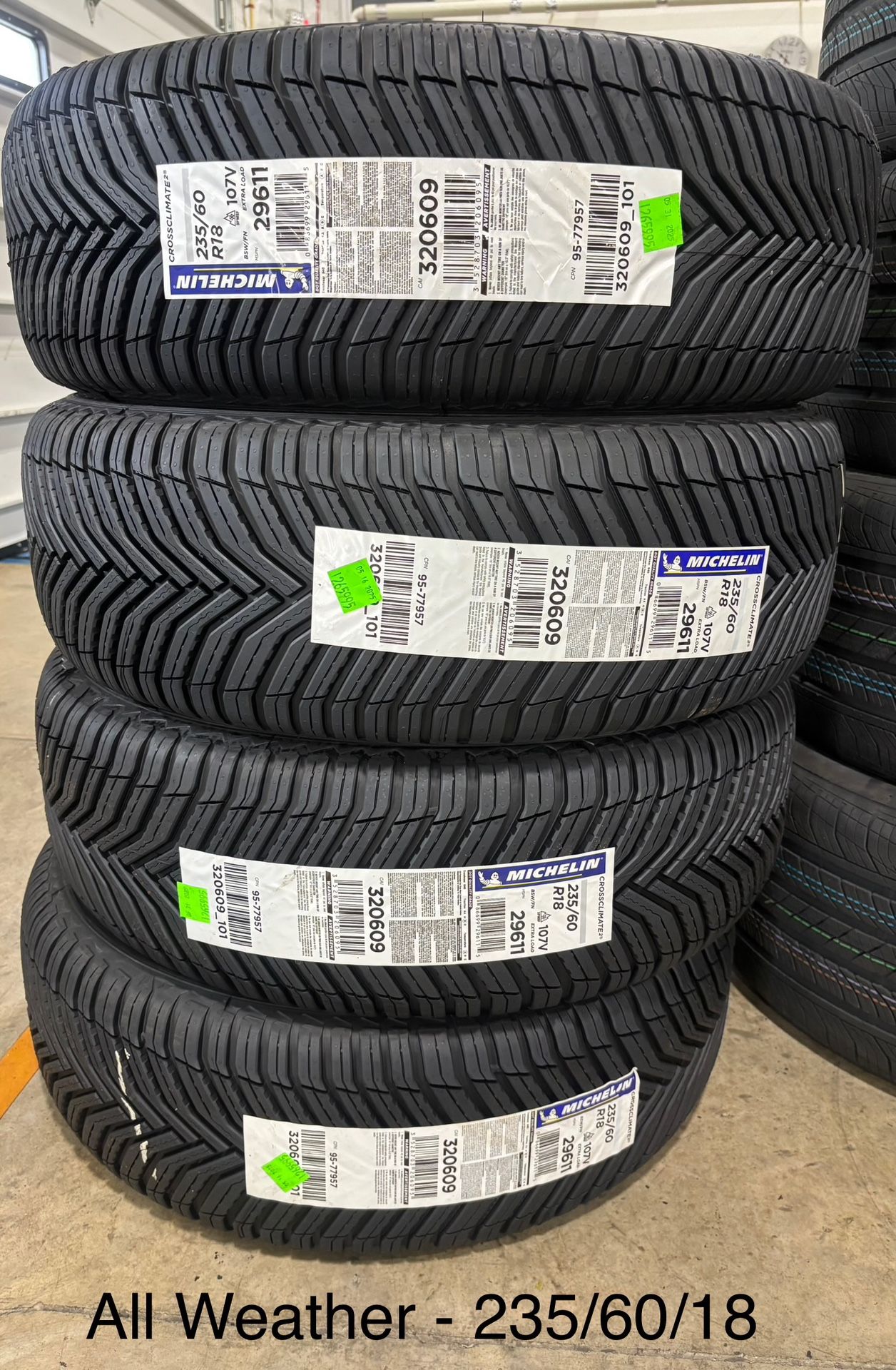 (4) - 235/60/18 Michelin Cross Climate 2 All Weather Tires