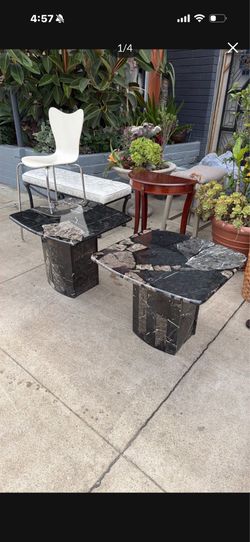 Vintage marble side tables