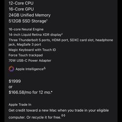 Apple MacBook Pro M4 Pro 512gb