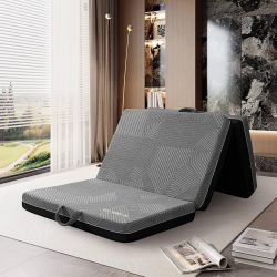 GEMBED Tri Folding Mattress Full Size - Memory Foam Tri-fold Mattress, Handle & Non-Slip Bottom, Portable Foldable Sofa Bed Floor Chair for Travel RV 