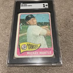 1965 Topps Mickey Mantle Baseball Card SGC 1