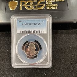 1977 S Gem Proof Washington Quarter Graded At PR69 With A Deep Cameo C-15