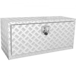 VEVOR Underbody Truck Box, 36"×17"×18" Pickup Storage Box, Heavy Duty Aluminum Diamond Plate Tool Box with Lock and Keys, Waterproof Trailer Storage B