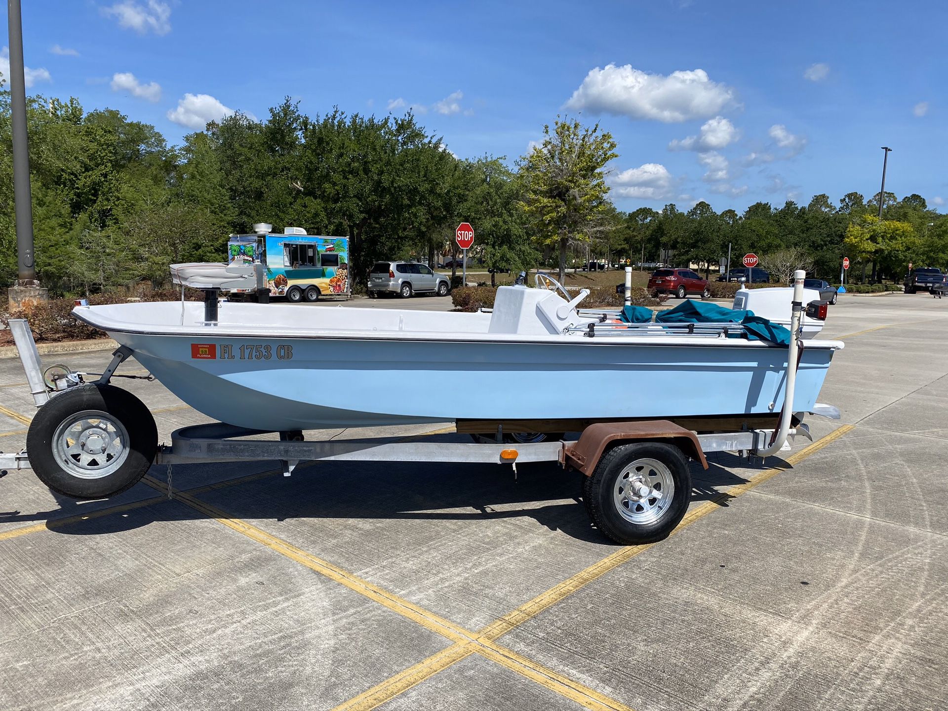 16’ Center Console boat with trailer