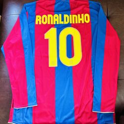 Barcelona Retro Ronaldinho 10 Jersey