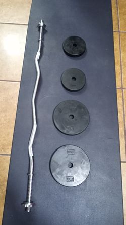 Solid curl bar Rubber coated 2x10lbs rubber coater 2x5lbs Brand new