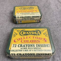 Crayola Collector’s Colors, Limited Ed., Tin boxes (2) UNOPENED
