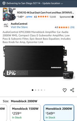 Audiocontrol epic2000 mono sub amp(260$new