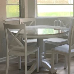 White Dining Table and Chairs