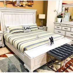 ., Whitewash Panel Storage BedrroomSet/Dresserr,mirrorr,nightstannd,bedd/Queen,King Size Available/Ask For A Discount Code,Financing And Delivery 