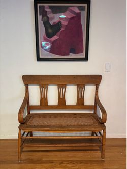 Vintage Spanish Revival Bench Handmade Bentwood Artisan Unique Entryway Decor Antique