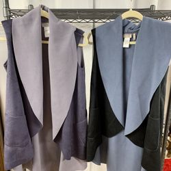 Designer Lori Goldstein Two Reversible Sleeveless Jackets